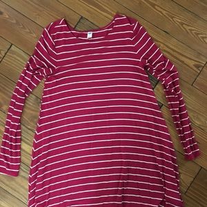 Old Navy Dark Pink Striped Dress